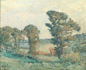 Paysage Aux Arbres Pres De Pontoise by Louis Hayet