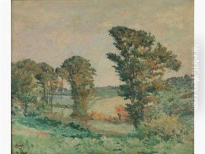 Paysage Aux Arbres Pres De Pontoise by Louis Hayet