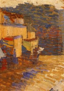 L'entree Du Village by Louis Hayet