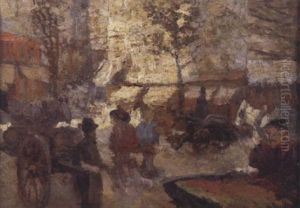 Scene De Marche A Pont-aven by Louis Hayet