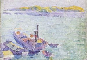 Barques Et Remorqueurs by Louis Hayet