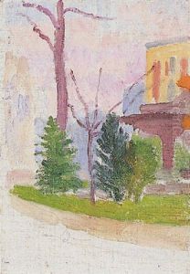 Arbres Et Maison by Louis Hayet