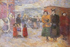 Femmes Et Enfants A La Fete Foraine by Louis Hayet