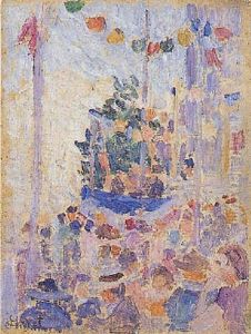 La Rue Pavoisee by Louis Hayet