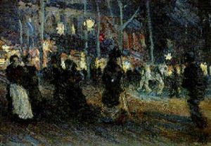 Le Soir Sur Les Grands Boulevards A Paris