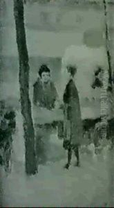 Scene De Marche, Vers 1930 by Louis Hayet
