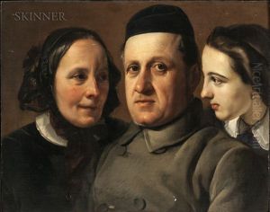 Portraits (three Heads) by Francesco Hayez