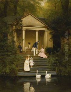 Feeding The Swans by Edith Hayllar