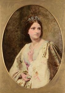 Portrait Of A Young Lady Wearing A Tiara by James Hayllar
