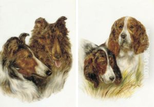 Two Collies Jock And Lucy by Bessie, Betsie Bamber