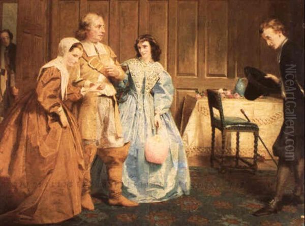 Cromwell Introducing His Two Daughters To A Suitor - view 1