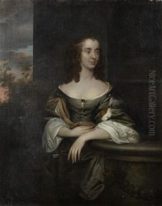Portrait Of Lady Alice Moore (d. 1677), Three-quarter-length, With A Landscape Beyond