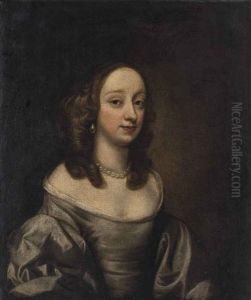 Portrait Of Lady Alice Egerton (1619-1689), Half-length, In A Grey Silk Dress And Pearls