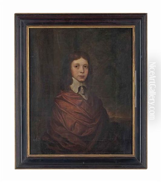 Portrait Of A Young Boy, Half-length, In A Brown Wrap And A Lawn Collar - view 1