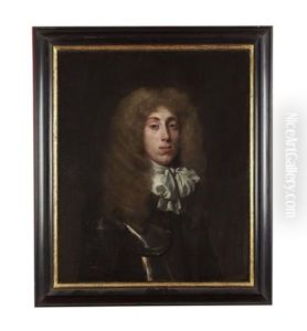 Portrait Of A Young Man In Armour And White Cravat by John Hayls