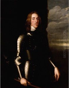 Portrait Of Sir Richard Ingleby Wearing Armour, His Helmet Beside Him, A Baton In His Hand