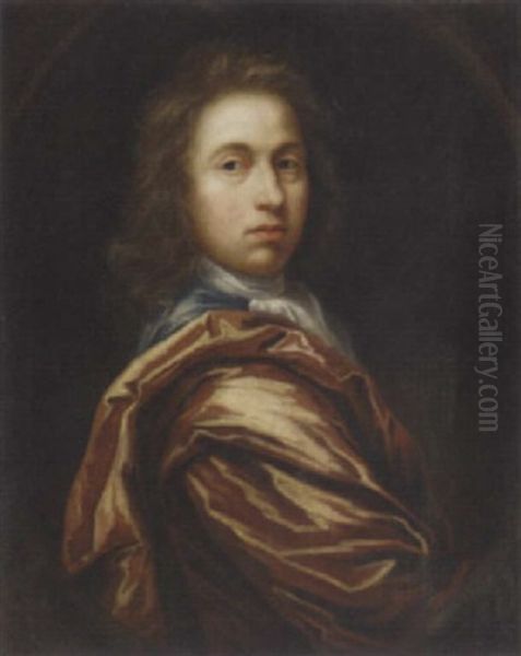 Portrait Of A Gentleman In A Blue Coat And Red Robe - view 1