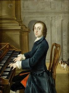 Portrait Of A Musician, Traditionally Identified As Thomas Arne, Seated At A Harpsichord