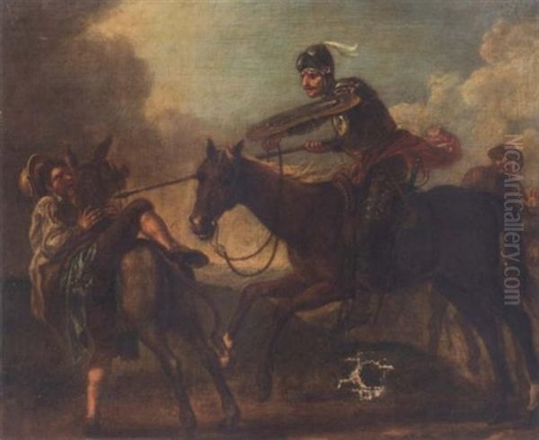 Don Quixote Attacking The Barber To Capture The Basin - view 1