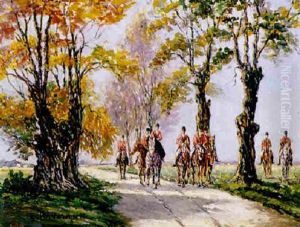 Sonntagliche Reiter Im Roten Habit by Ernst Haymann