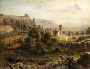 Spanische Gebirgslandschaft by Friedrich Bamberger