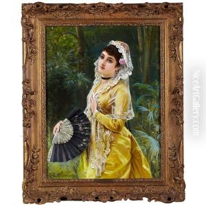 La Rubia (beauty In Yellow Holding A Fan)