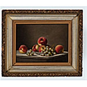 Still Life Of Apples And Grapes by Barton S. Hays