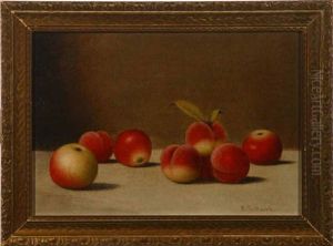 Apples And Peaches On Table Top by Barton S. Hays
