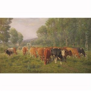 Cows At Pasture by George Arthur Hays