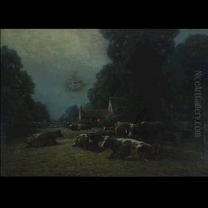Moonlight Night On The Farmstead by George Arthur Hays
