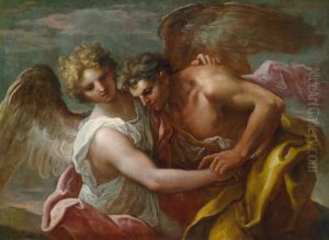 Abramo Che Lotta Con L'angelo by Nicolo Bambini