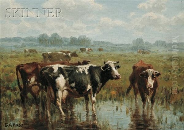 Cow In A Pool - view 1