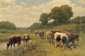 View Of Cows At Pasture by George Arthur Hays