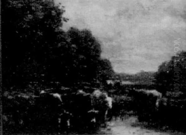 Cows At The Brook - view 1