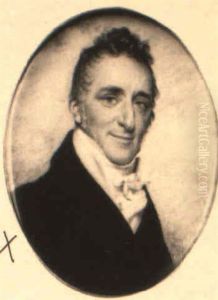 Portrait Of Gentleman In Blue Coat, Yellow Waistcoat And Tied Cravat