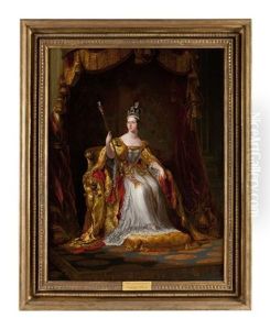 Portrait Of Queen Victoria In Coronation Robes by George Hayter