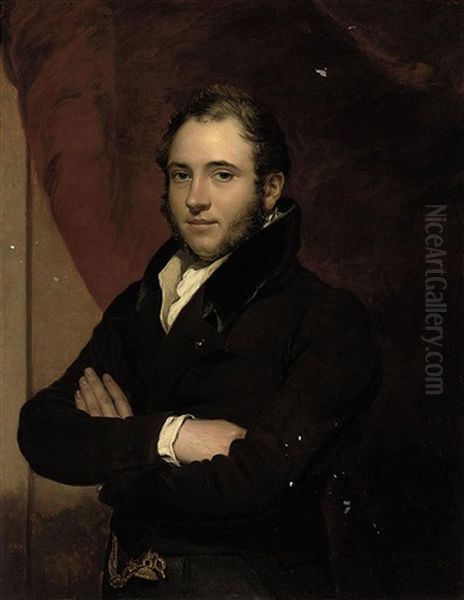 Portrait Of A Gentleman In A Brown Jacket With A Black Velvet Collar - view 1