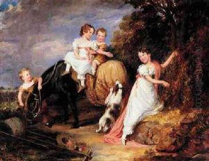 Portraits Of The Children Of The Rev. Joseph Arkwright Of Mark Hall, Essex by John Hayter