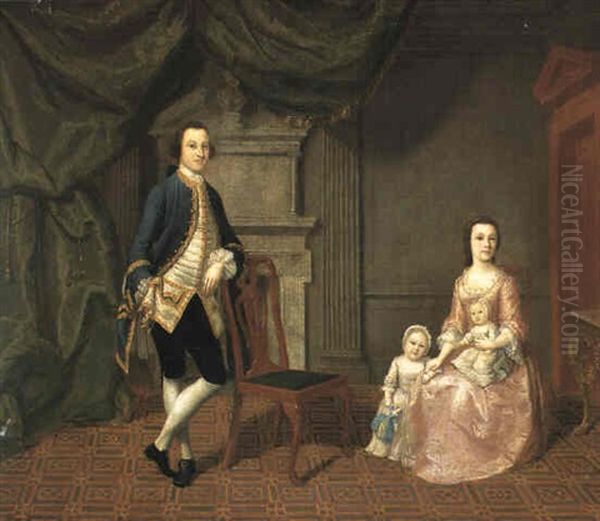 Group Portrait Of The Hon. John And Mrs. Smith Barry With Their Two Children - view 1