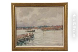 Harbor Scene Under Grey Skies Harbor Scene Under Grey Skies