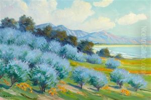 Bay Of Santa Barbara, California by Arthur Merton Hazard