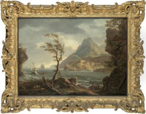 A Coastal Landscape, A Castle At The Mouth Of An Estuary