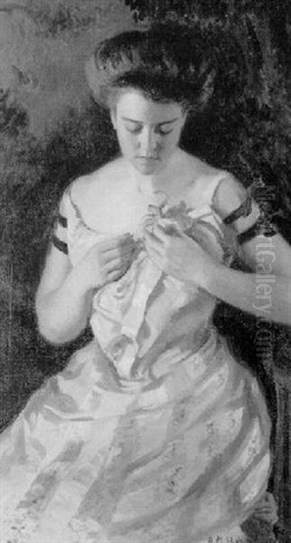 Portrait Of A Woman In A Pink Dress - view 1