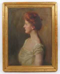 Profile Portrait Of Woman With Auburn Hair by Mary Brewster Hazelton