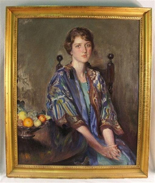 Seated Woman With Bowl Of Fruit - view 1