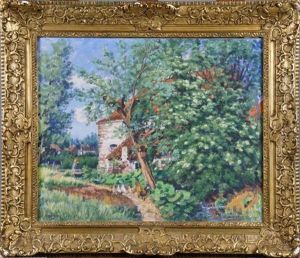 Paysage Avec Moulin (date 1931) by Alfred Hazledine