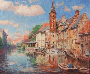 Vue De Bruges by Alfred Hazledine