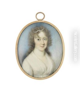A Lady, Wearing White Dress by Thomas Hazlehurst