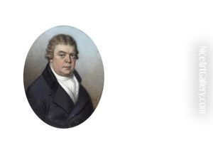 A Gentleman, Wearing Black Coat, White Waistcoat, Chemise, Stock And Cravat, His Natural Wig Worn En Queue by Thomas Hazlehurst