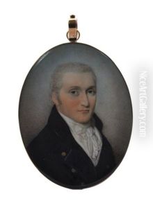 Portrait D'homme En Redingote Bleue by Thomas Hazlehurst